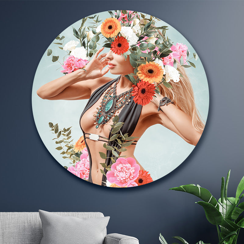 Sexy flower woman cirkel