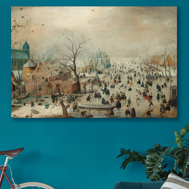 Winterlandschap met schaatsers Hendrick Avercamp